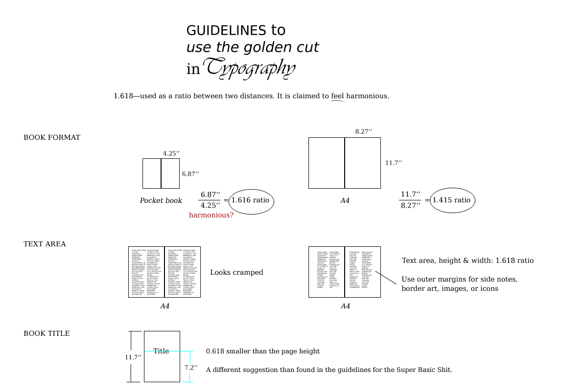 The golden cut as a guideline for distances